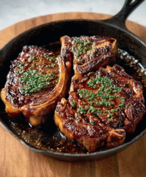 Soy-Glazed Butter Basted Ribeye Steaks