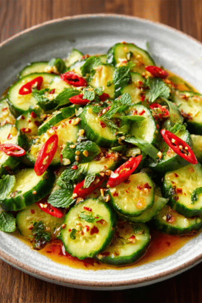 Spicy Cucumber Melon Salad