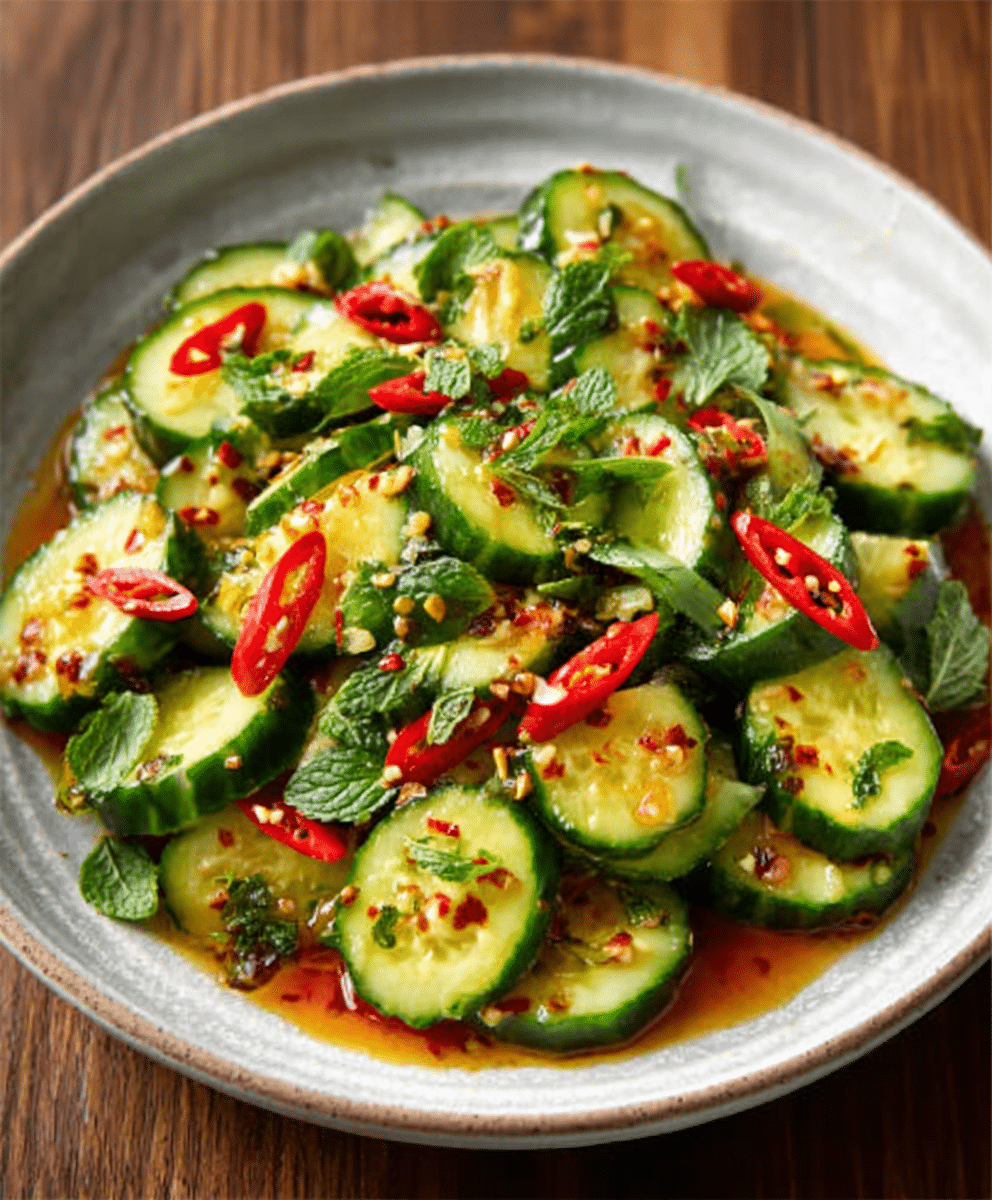 Spicy Cucumber Melon Salad