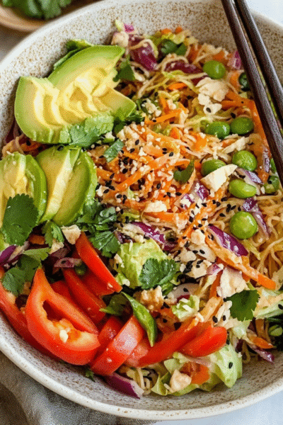 Thai-Inspired Cold Noodle Salad (Low Carb Option Available)