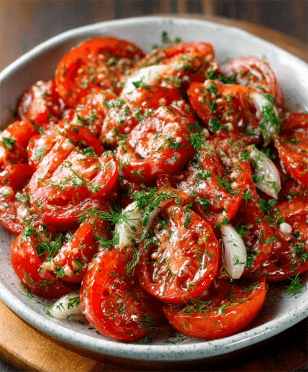 Tomato Garlic Salad for summer