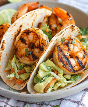 Zesty Lime Grilled Shrimp Tacos with Avocado Slaw