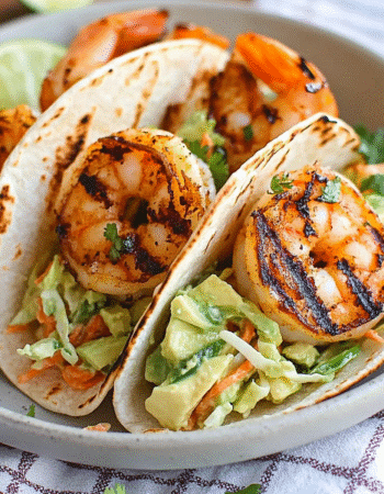 Zesty Lime Grilled Shrimp Tacos with Avocado Slaw