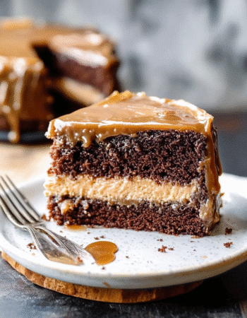 gooey coffee caramel cake
