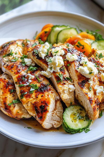 grilled honey feta chicken