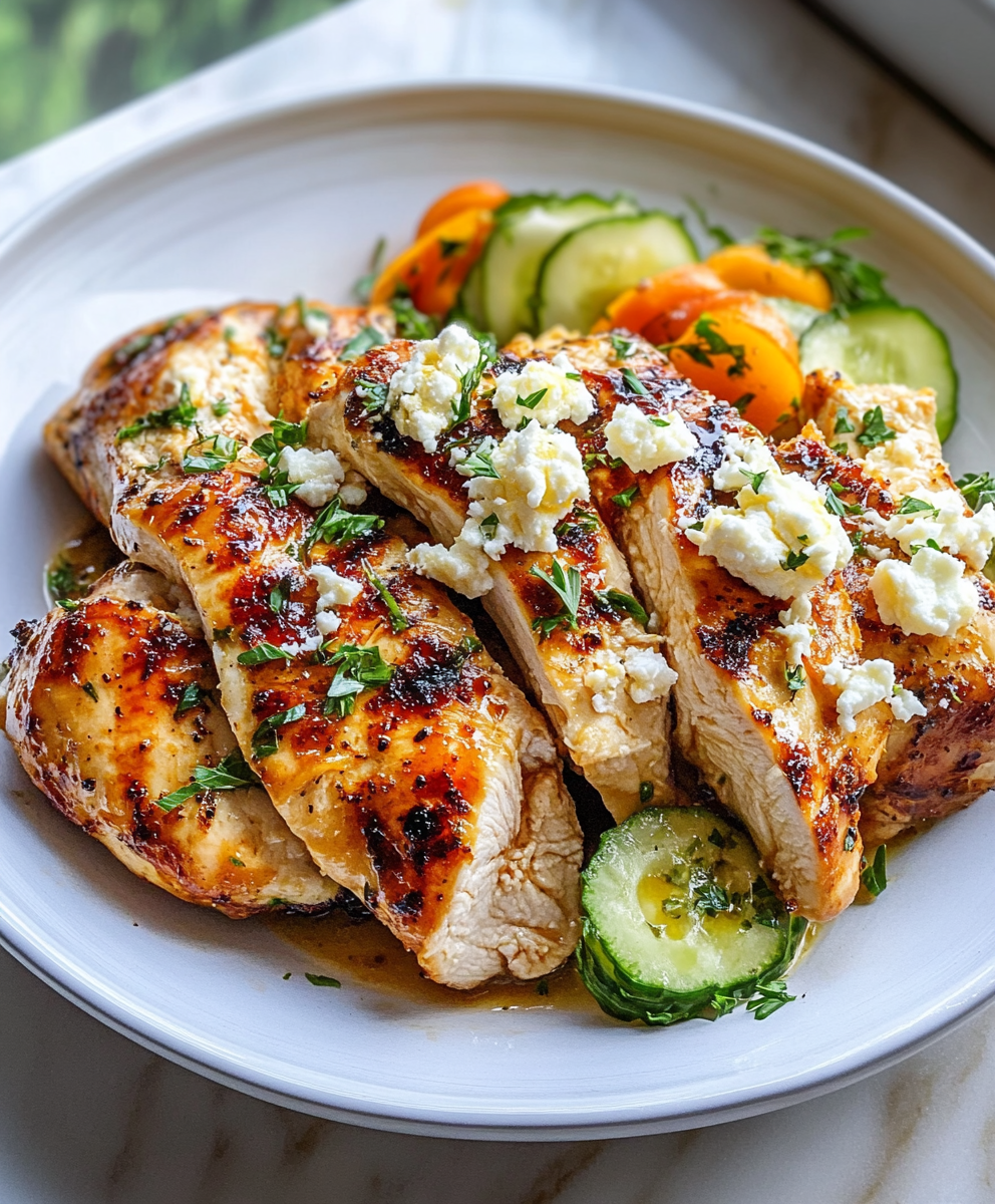 grilled honey feta chicken