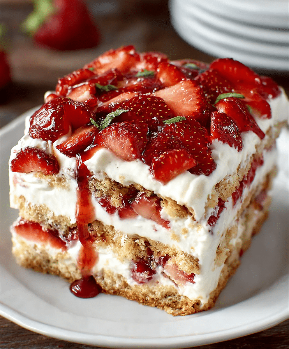 Strawberry Basil Shortcake Icebox Cake: A Must-Try Delight! 3 Strawberry Basil Shortcake Icebox Cake