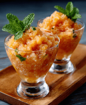 peach prosecco granita