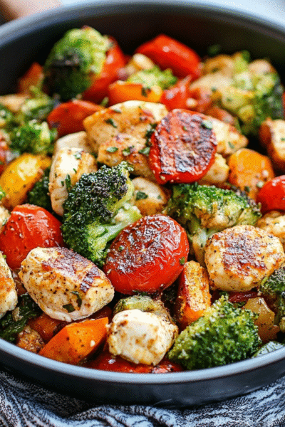one pot chicken and vegetables skillet