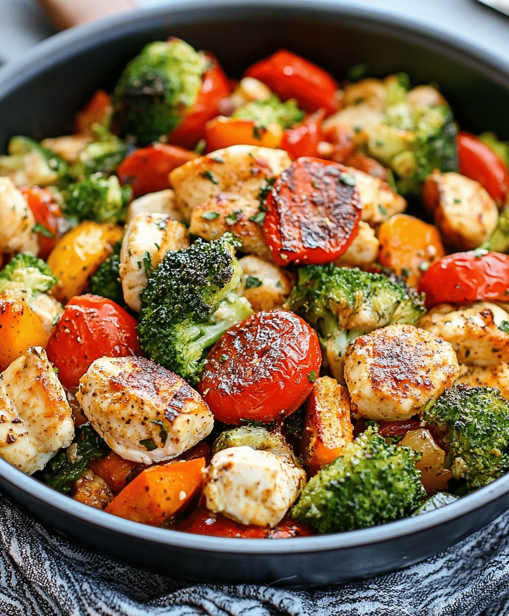 one pot chicken and vegetables skillet