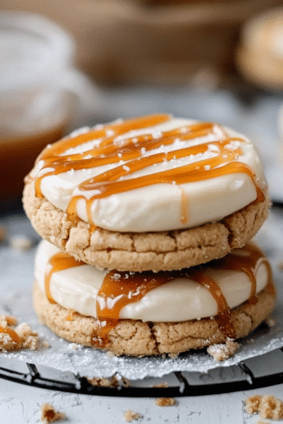 salted caramel cheesecake cookies