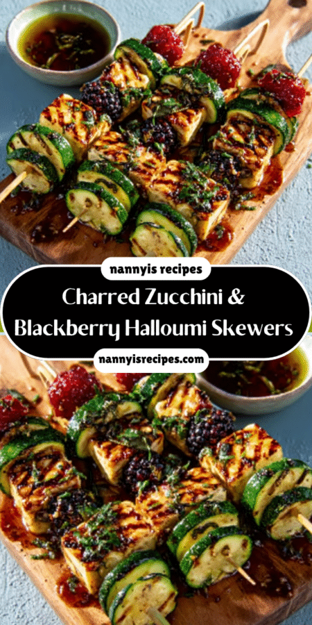 Charred Zucchini & Blackberry Halloumi Skewers are irresistible! 6 1 10