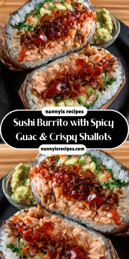 Sushi Burrito with Spicy Guac & Crispy Shallots: Try This Easy Delight! 6 18 4
