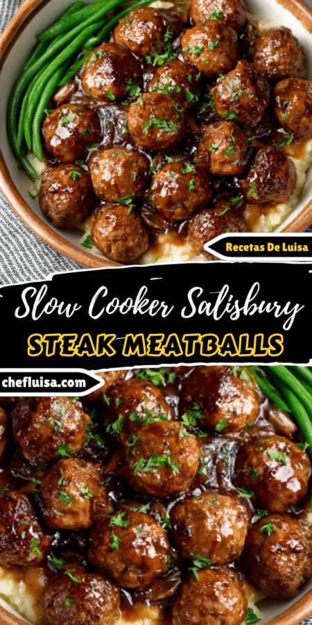 Quick & easy Slow Cooker Salisbury Steak Meatballs for Dinner Bliss! 4 4 10