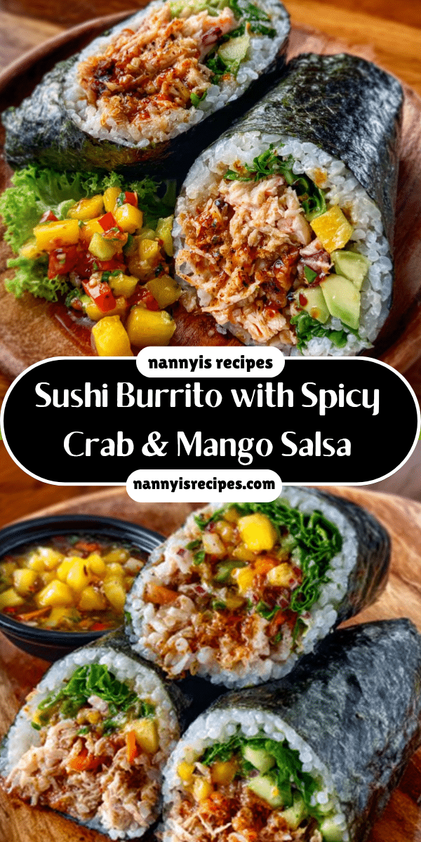 Sushi Burrito with Spicy Crab & Mango Salsa: A Must-Try! 6 5 6