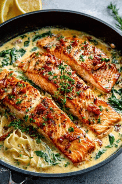 5-Ingredient Creamy Tuscan Salmon