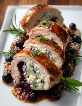 Blueberry Goat Cheese Stuffed Chicken