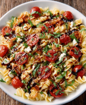 Caprese Pasta Salad with Balsamic Glaze
