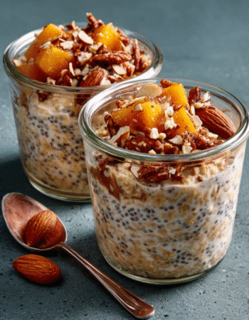 Creamy Keto Overnight Oats with Almonds and Chia