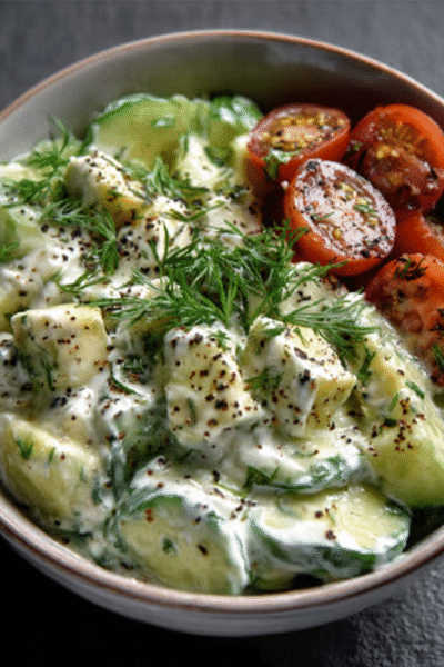 Cucumber Avocado Yogurt Bowl