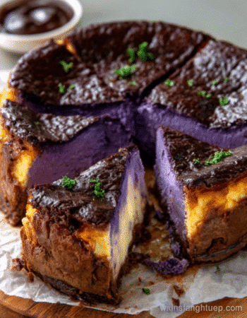 Filipino Ube Basque Cheesecake