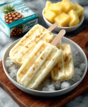 Frozen Pineapple Coconut Popsicles