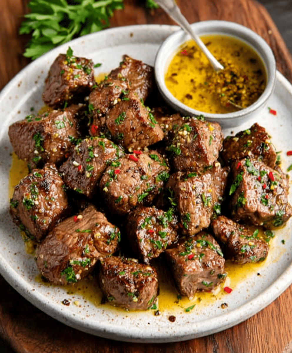Garlic Butter Steak Bites with Lemon Zest