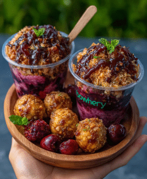 Golden Berry Açai Bombs with Collagen Crunch