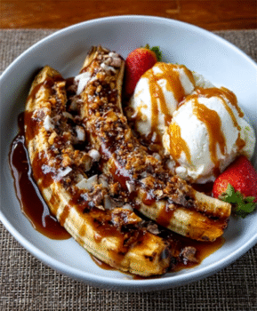 Current image: Grilled Banana Split with Miso Caramel