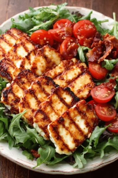 Grilled Halloumi 'Bacon' BLT Salad