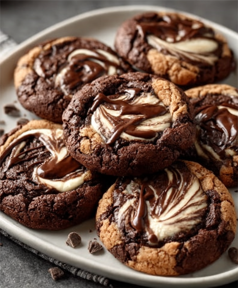 Handmade Chocolate Marshmallow Swirl Cookies