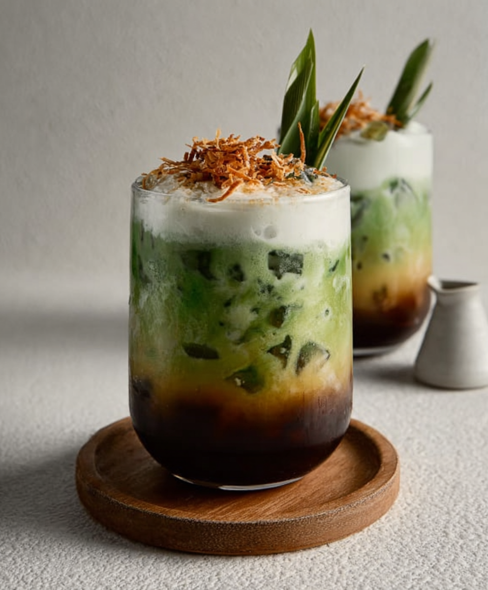 Iced Pandan Latte with Coconut Cold Foam