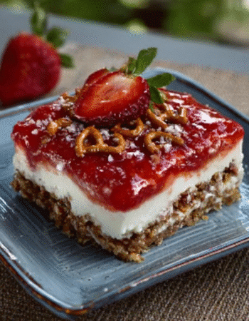 Keto Strawberry Pretzel Salad