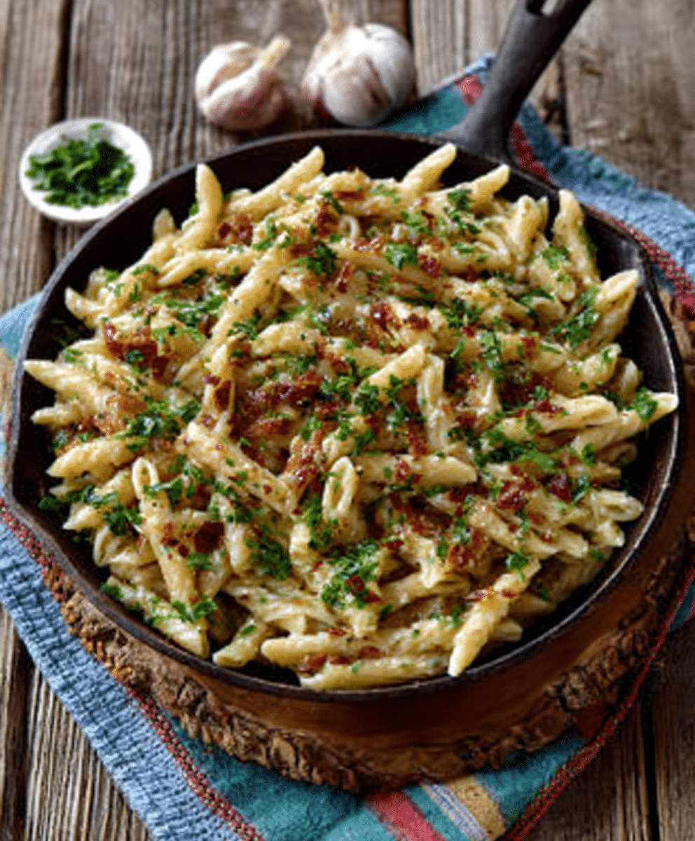Lebanese Garlic Sauce Pasta