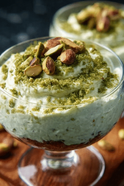 Matcha Pistachio Keto Mousse