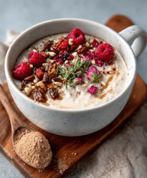 Moon Milk Overnight Oats with Adaptogenic Dust