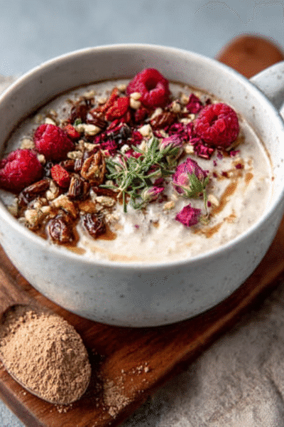 Moon Milk Overnight Oats with Adaptogenic Dust