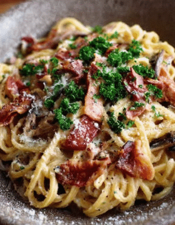 Mushroom ‘Bacon’ Carbonara