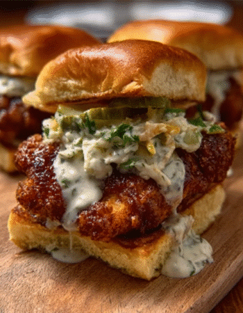 Nashville Hot Chicken Sliders with Dill Pickle Aioli