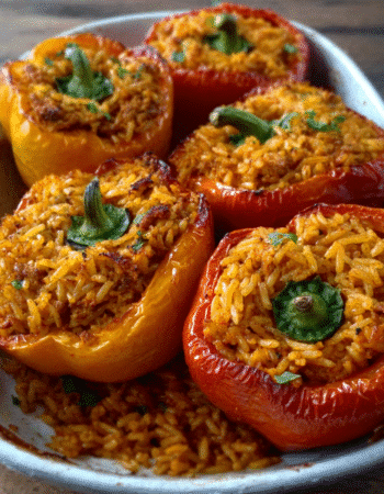 Nigerian Jollof Rice Stuffed Peppers