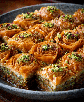 Pistachio Rose Baklava