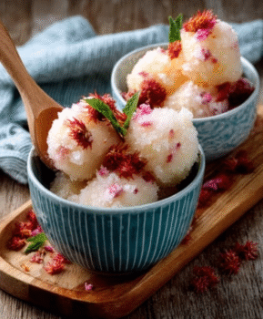 Current image: Salted Lychee & Rosewater Sorbet