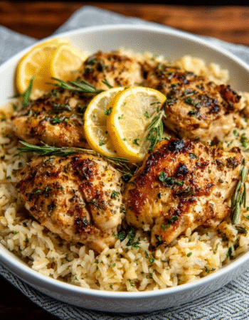 Slow Cooker Lemon Herb Chicken and Rice