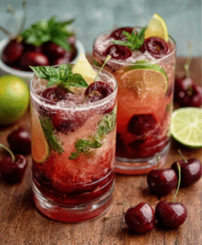 Current image: Smoked Cherry & Basil Mojito