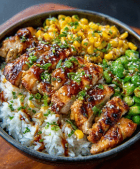 Street Corn Chicken Rice Bowl