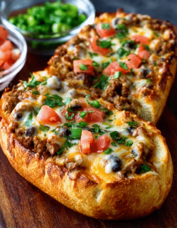 Taco-Stuffed Garlic Bread