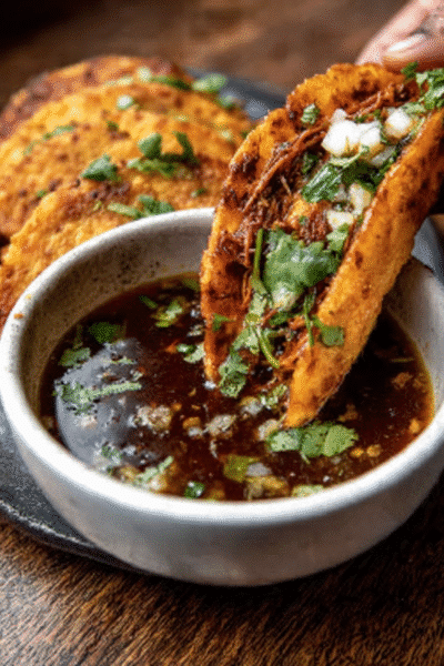 Vegan Birria Tacos with Consommé