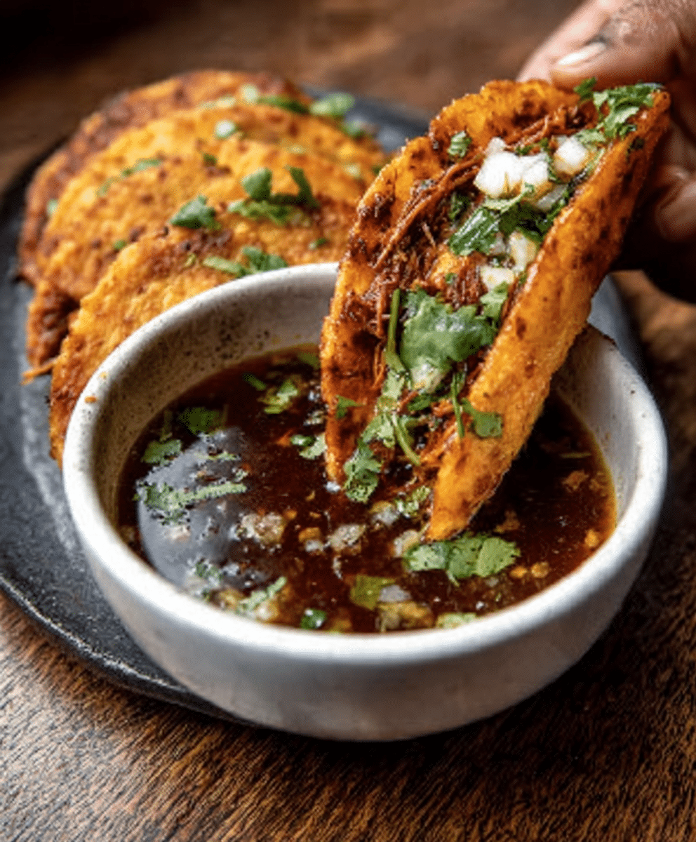 Vegan Birria Tacos with Consommé