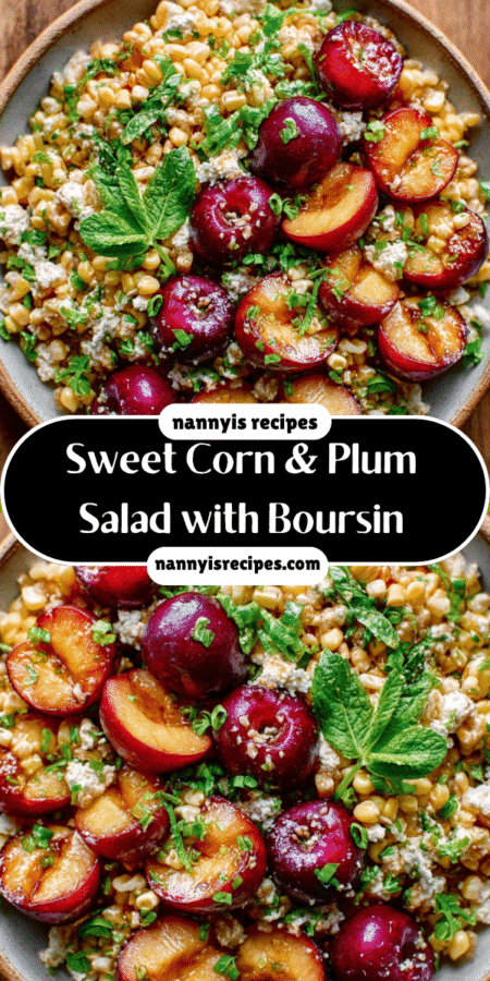 Creamy Boursin Sweet Corn & Plum Salad is a must-try! 7 14 2
