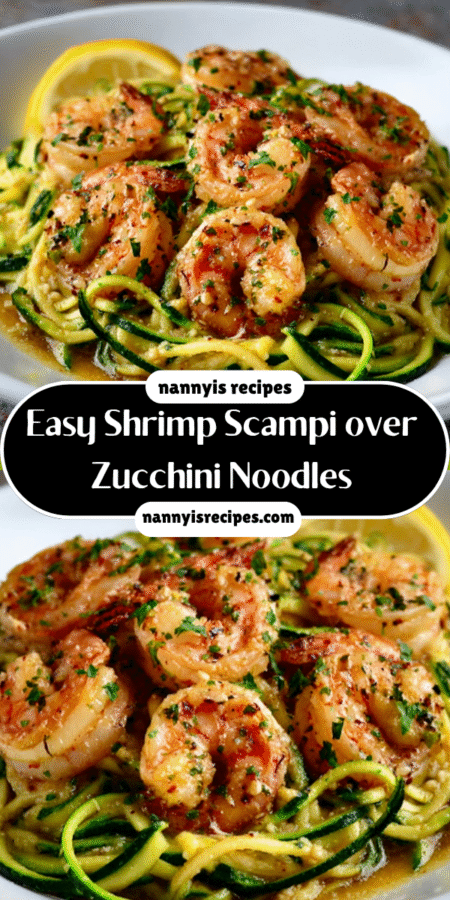 Easy Shrimp Scampi over Zucchini Noodles for Dinner Delight! 7 31 2